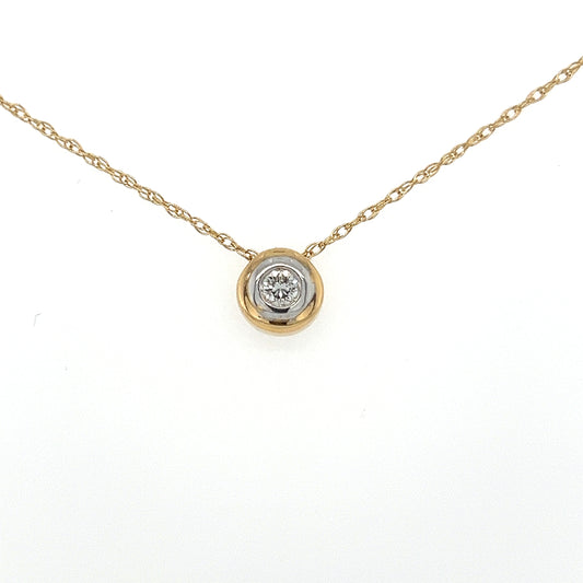 0.35 Carat Round Brilliant Diamond Solitaire Pendant in 14K Yellow Gold