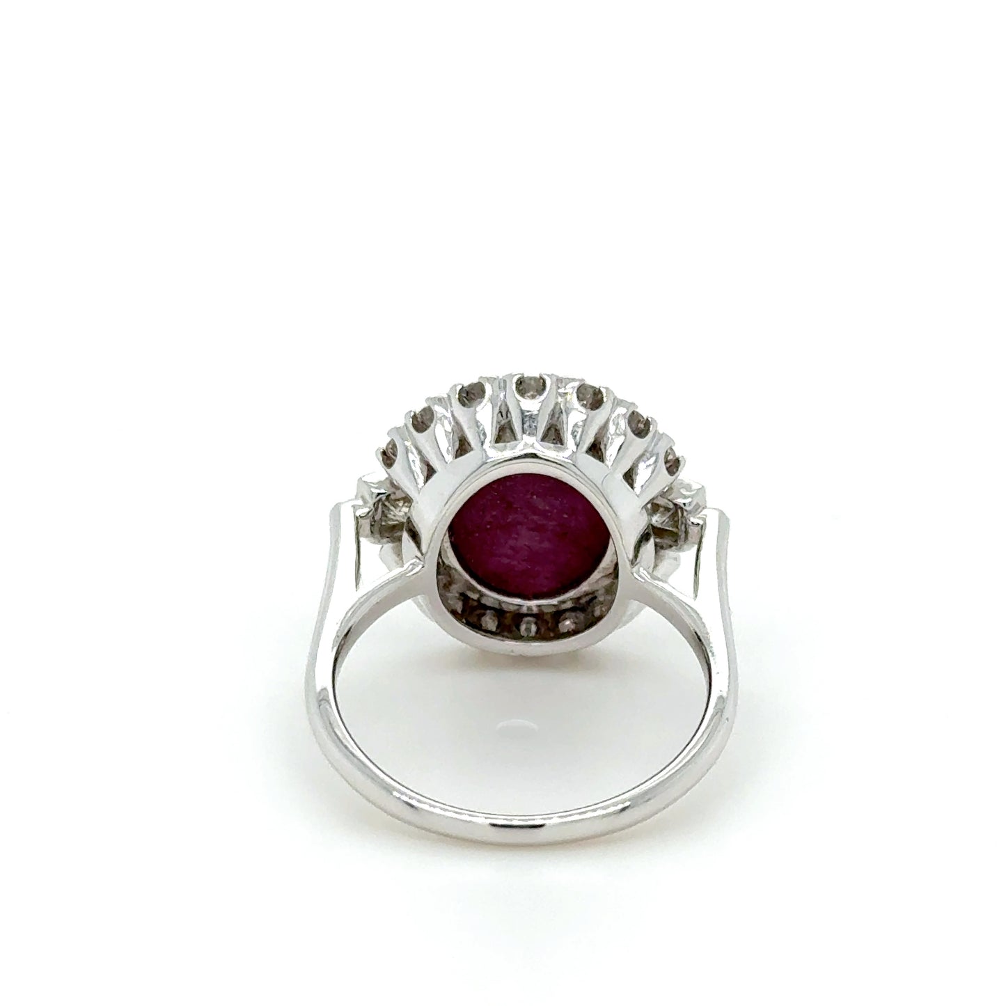 Natural Star Ruby Ring 8.64ct In 18K White Gold