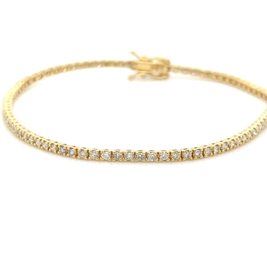 1.15 Carat Diamond Tennis Bracelet 18K Yellow Gold