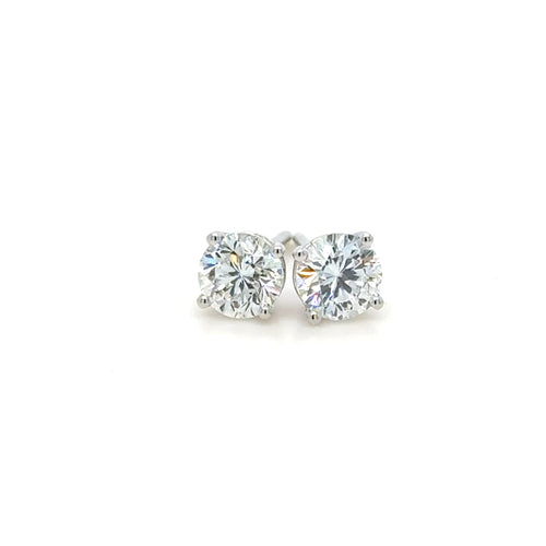 GIA Certified 1.09 Carat Diamond Stud Earrings in 18K White Gold