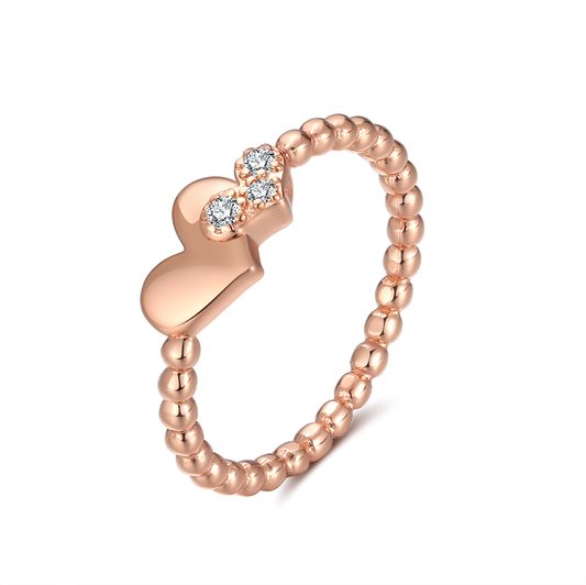 Rose colour heart Ring