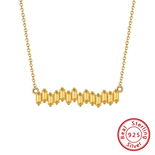 Baguettes Diamond Silver Pendant